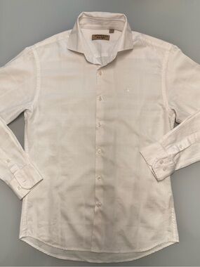 Burberry Men’s White Long-Sleeve Dress Shirt